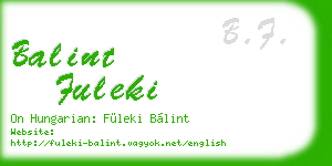 balint fuleki business card